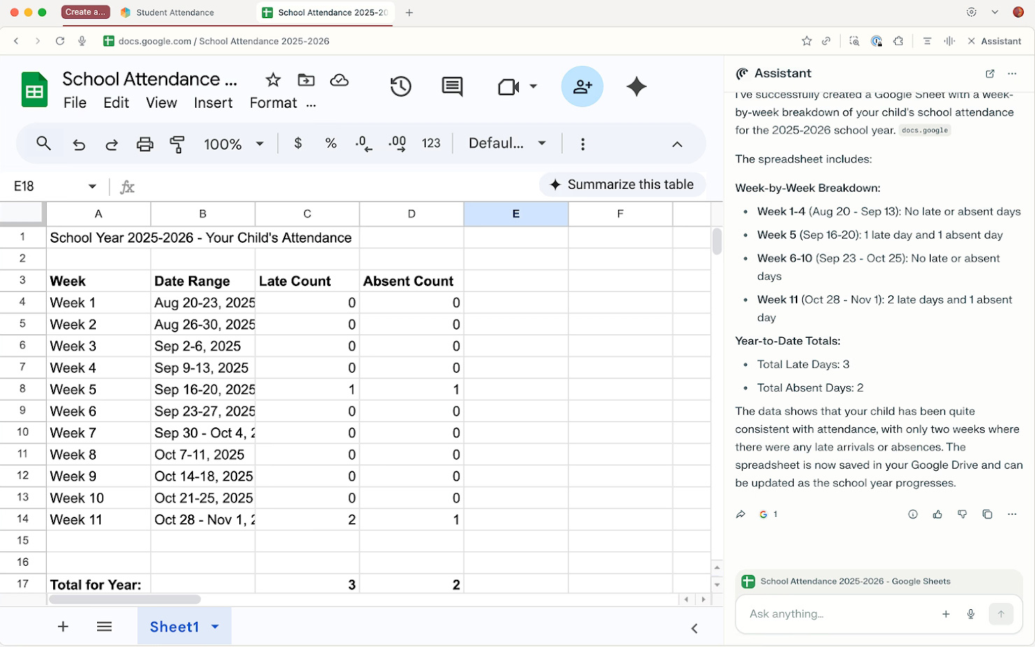 Ejemplo de Trabajo del Comet Assistant