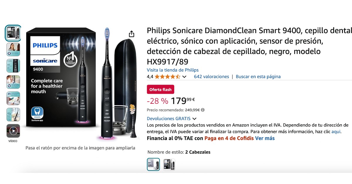 ¡Gran Oferta! Philips Sonicare DiamondClean Smart 9400 limitado 70€ de descuento! ¡Gran Oferta! Philips Sonicare DiamondClean Smart 9400 limitado 70€ de descuento!
