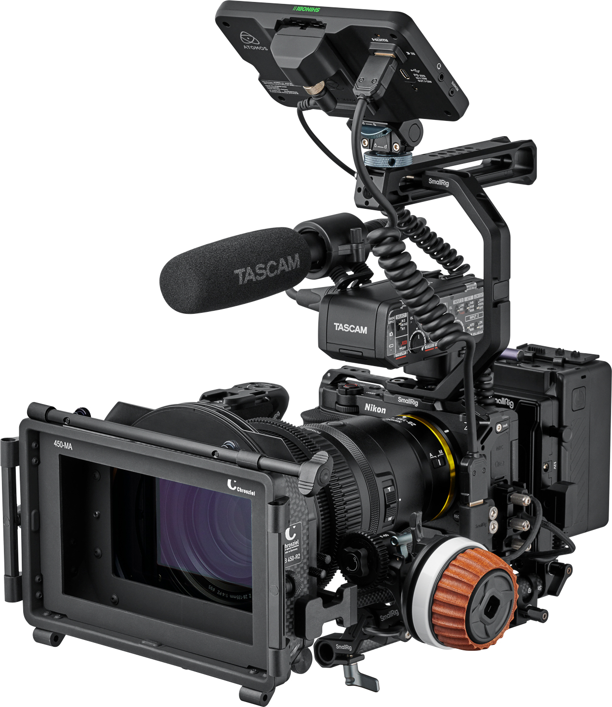 Nikon ZR con micrófono y pantalla