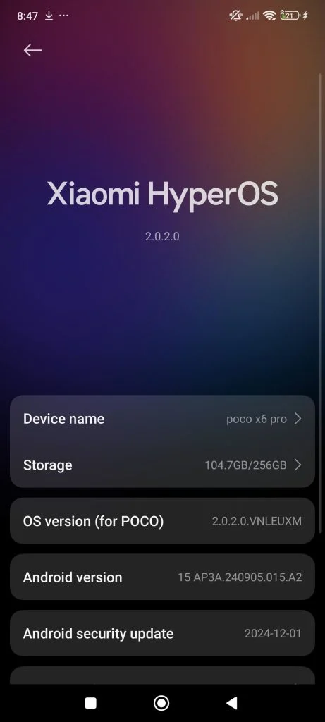 Actualización HyperOS 2.0 para Poco X6 Pro