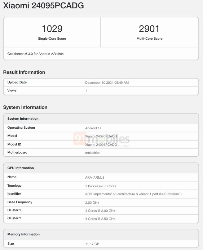 Resultados de la prueba POCO X7 Pruebas del POCO X7 en Geekbench