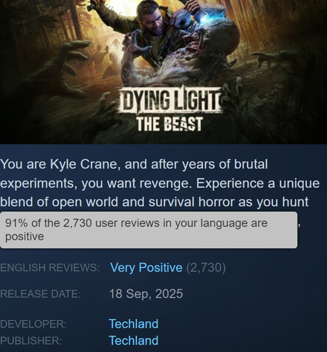 Dying Light: The Beast poster