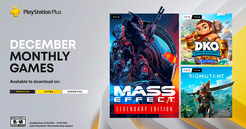 Mass Effect Legendary Edition, Biomutant y Divine Knockout: juegos que recibirán los suscriptores de PlayStation Plus en diciembre Mass Effect Legendary Edition, Biomutant y Divine Knockout: juegos que recibirán los suscriptores de PlayStation Plus en diciembre