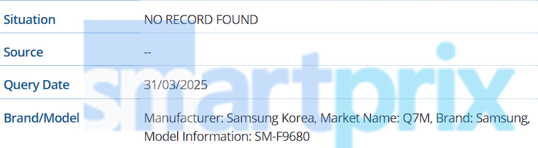 Smartphone plegable Samsung Q7M SM-F9680 Dual