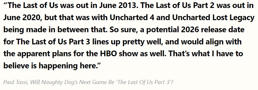 Medios: The Last of Us Part III ya está en desarrollo "con la vista puesta en PlayStation 6" y saldrá en 2026-3 Medios: The Last of Us Part III ya está en desarrollo "con la vista puesta en PlayStation 6" y saldrá en 2026-3