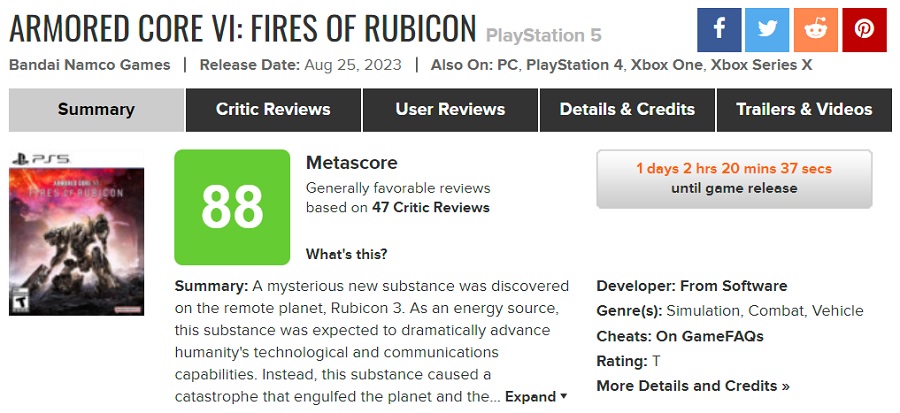 Armored Core VI: El juego de acción Fires of Rubicon recibe altas puntuaciones de la crítica. Los fans de la franquicia estarán encantados con el nuevo juego de FromSoftware-3 Armored Core VI: El juego de acción Fires of Rubicon recibe altas puntuaciones de la crítica. Los fans de la franquicia estarán encantados con el nuevo juego de FromSoftware-3
