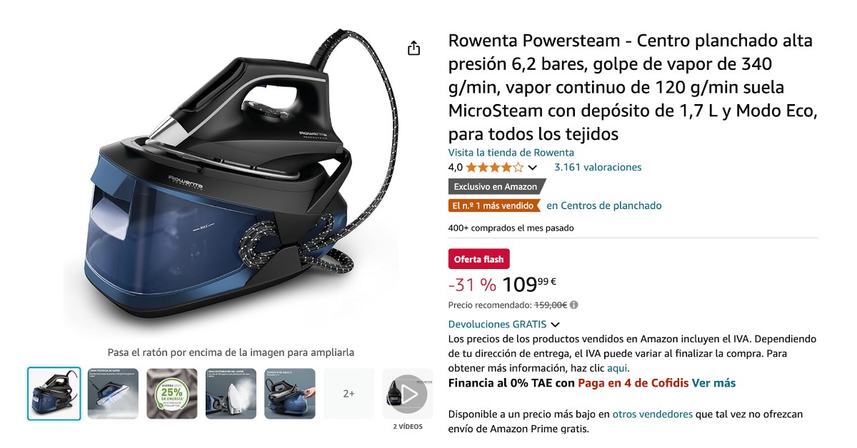 Rowenta Powersteam VR8315 con un descuento de 50 €. ¡No te lo pierdas! Rowenta Powersteam VR8315 con un descuento de 50 €. ¡No te lo pierdas!