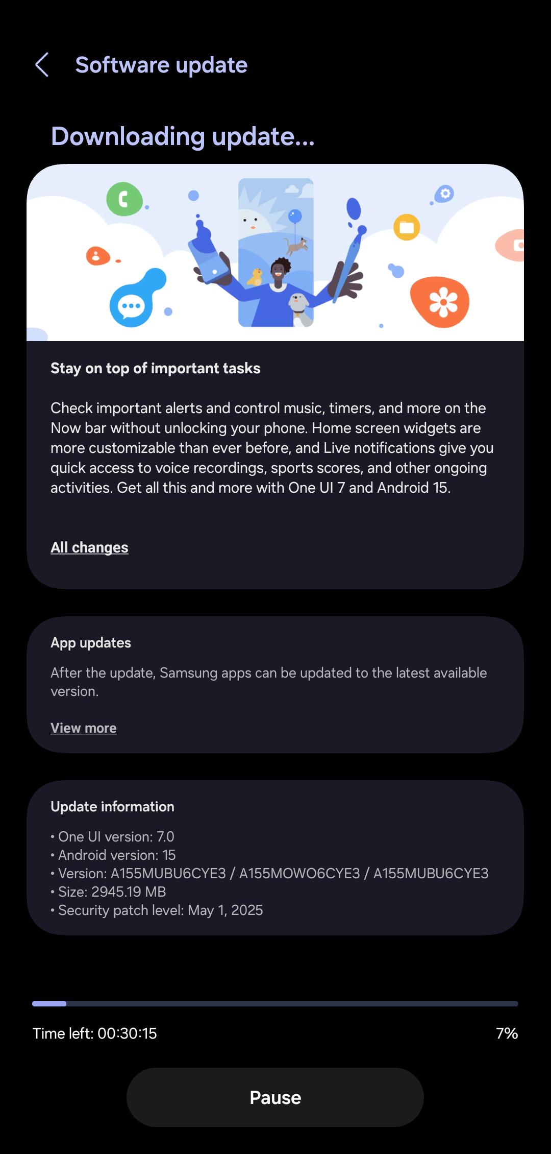 Actualización de One UI 7 para Galaxy A15 en América del Norte Actualización de One UI 7 para Galaxy A15 en América del Norte