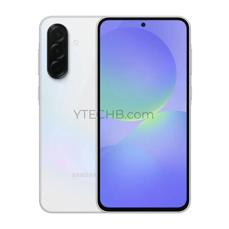 Render del Samsung Galaxy A36 en color blanco Render del Samsung Galaxy A36 en color blanco