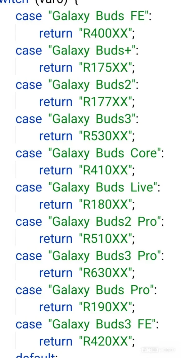 Código para la nueva serie de auriculares Galaxy Buds