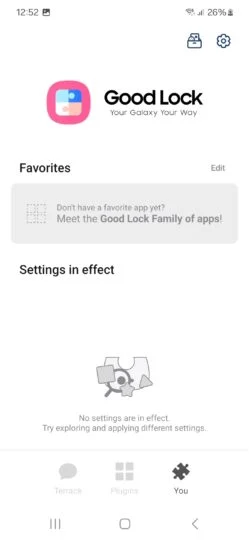 Pantalla de inicio del Good Lock actualizado Pantalla de inicio del Good Lock actualizado