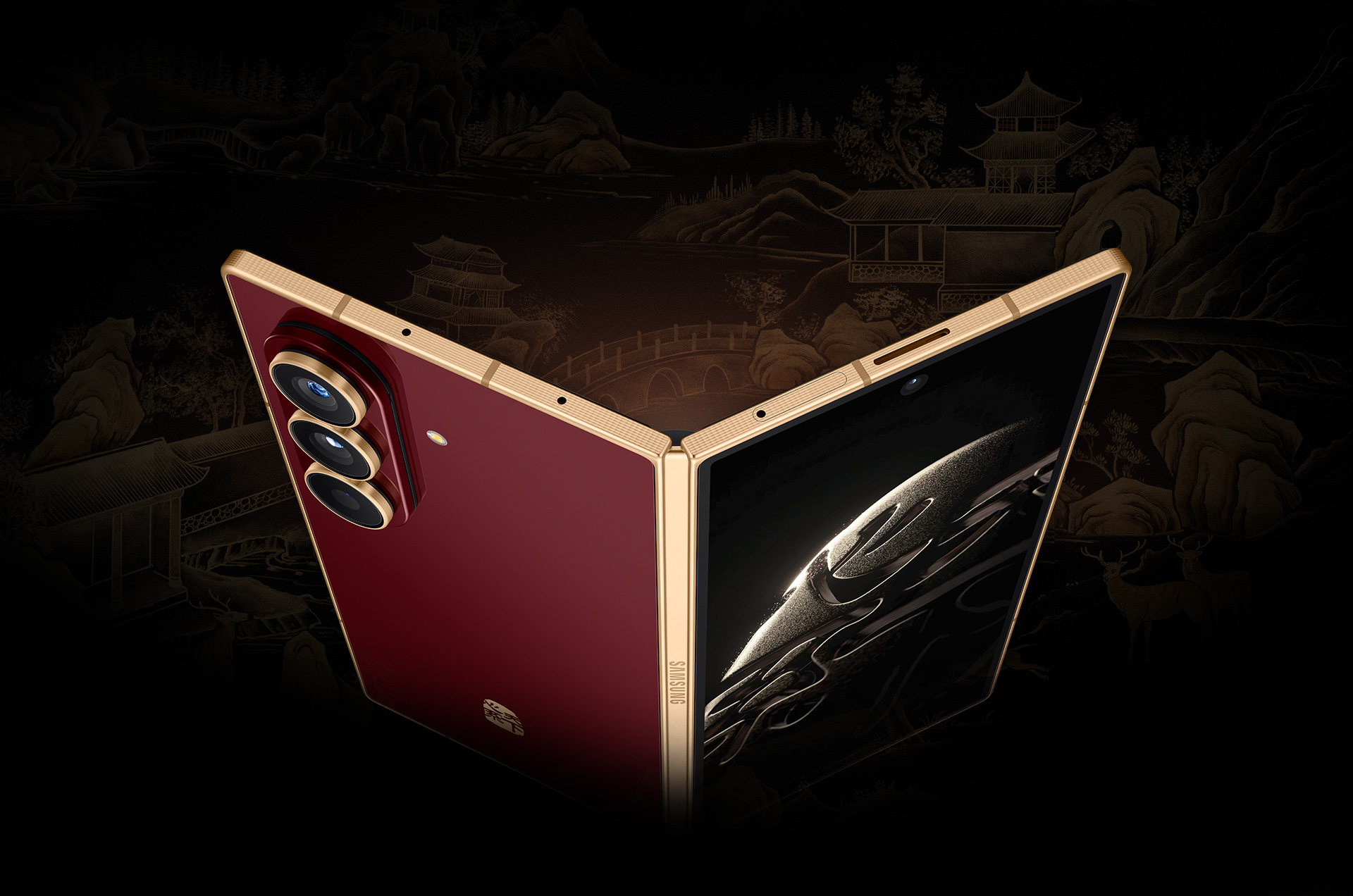 Samsung W26 with gold accents on the metal frame