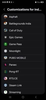 Otra captura de pantalla de Game Booster con Galaxy S25 Otra captura de pantalla de Game Booster con Galaxy S25