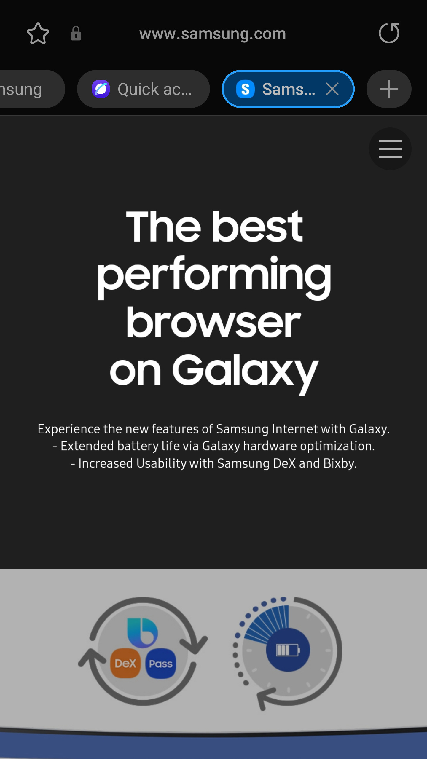 Captura de pantalla del navegador Samsung para Galaxy Fold 7 (1) Captura de pantalla del navegador Samsung para Galaxy Fold 7 (1)