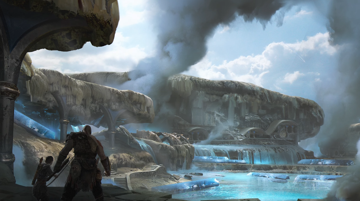 Los desarrolladores de God of War: Ragnarok contaron sobre el mundo de los enanos Svartalheim, donde se está construyendo una ciudad industrial entre varios biomas-3