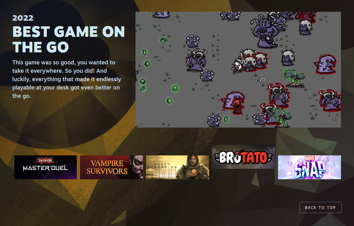 Valve presentó las 11 nominaciones de la ceremonia de entrega de los Premios Steam, entre las que se incluyen: "Juego del año", "Mejor historia", "Mejor banda sonora" y otros.-12 Valve presentó las 11 nominaciones de la ceremonia de entrega de los Premios Steam, entre las que se incluyen: "Juego del año", "Mejor historia", "Mejor banda sonora" y otros.-12