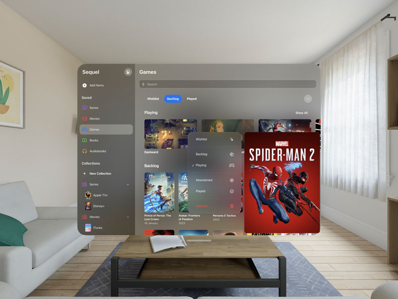 Una captura de pantalla de la interfaz de Sequel en la pantalla grande
