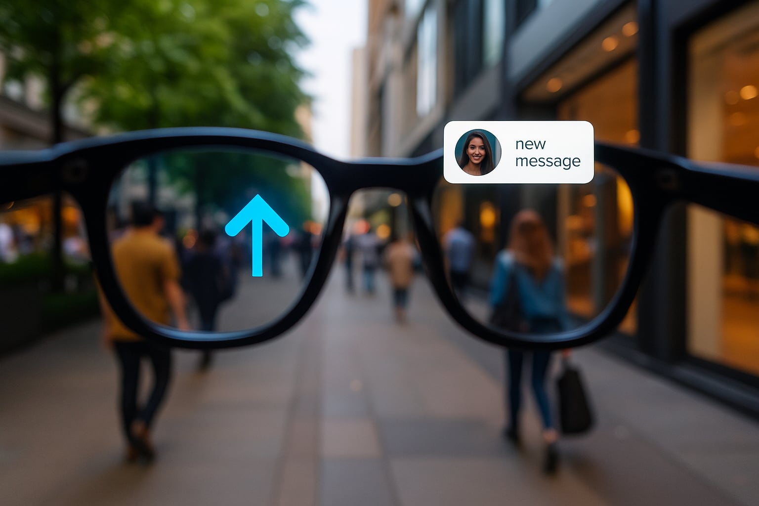 Imagen ilustrativa de unas gafas inteligentes en acción