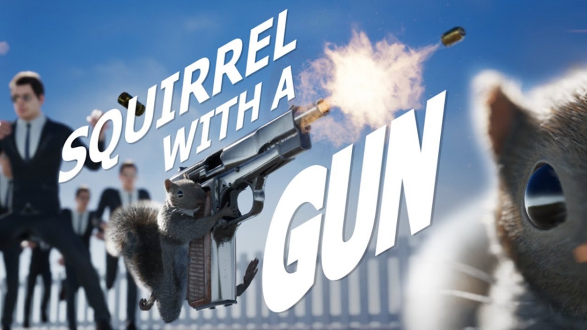 Una ardilla loca se escapa de un laboratorio biológico: Se presentan 14 minutos de juego del divertido juego de acción y plataformas Squirrel with a Gun. Una ardilla loca se escapa de un laboratorio biológico: Se presentan 14 minutos de juego del divertido juego de acción y plataformas Squirrel with a Gun.