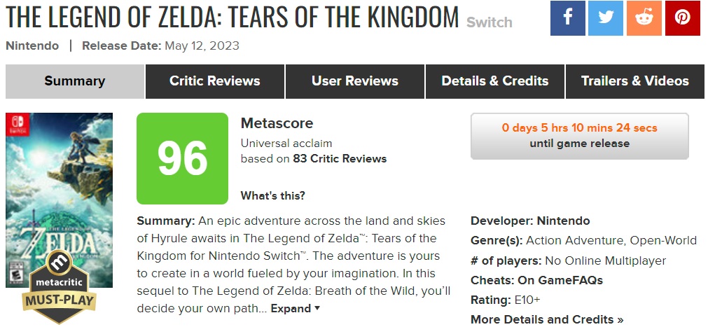 The Legend of Zelda Tears of the Kingdom, el mejor juego de la década": los críticos se deshacen en elogios hacia la novedad de Nintendo y le otorgan la máxima puntuación en los agregadores.-2 The Legend of Zelda Tears of the Kingdom, el mejor juego de la década": los críticos se deshacen en elogios hacia la novedad de Nintendo y le otorgan la máxima puntuación en los agregadores.-2