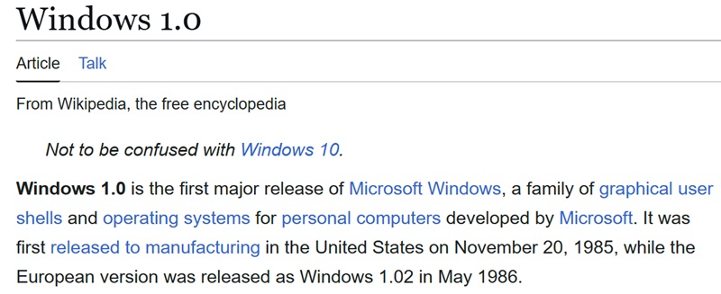 Póster de Windows 1.0 de Microsoft