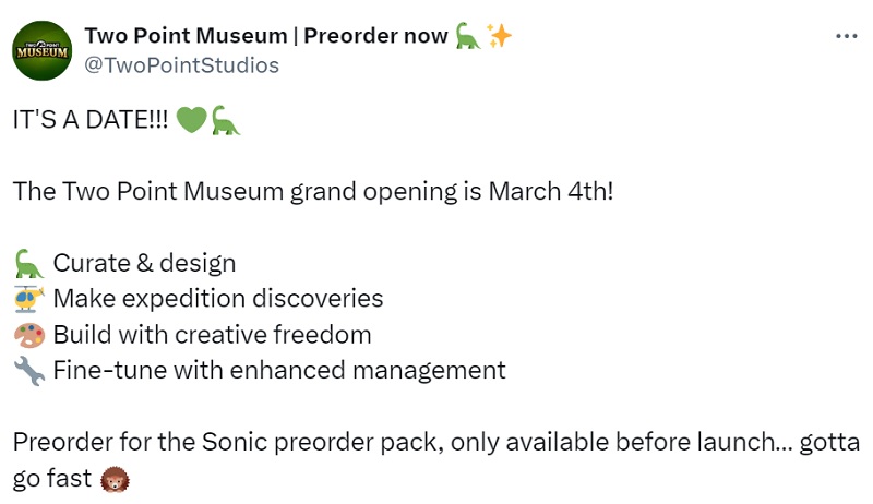 Two Point Museum saldrá a la venta a principios de marzo: los desarrolladores de la estrategia han anunciado la fecha exacta de lanzamiento y ofrecen encargarlo por adelantado-2 Two Point Museum saldrá a la venta a principios de marzo: los desarrolladores de la estrategia han anunciado la fecha exacta de lanzamiento y ofrecen encargarlo por adelantado-2
