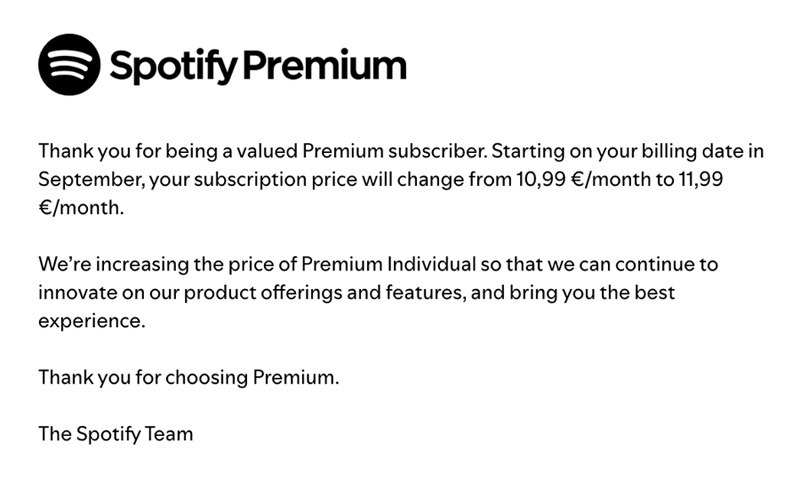 Próximos cambios en las suscripciones Premium de Spotify. Ilustración: Sporify