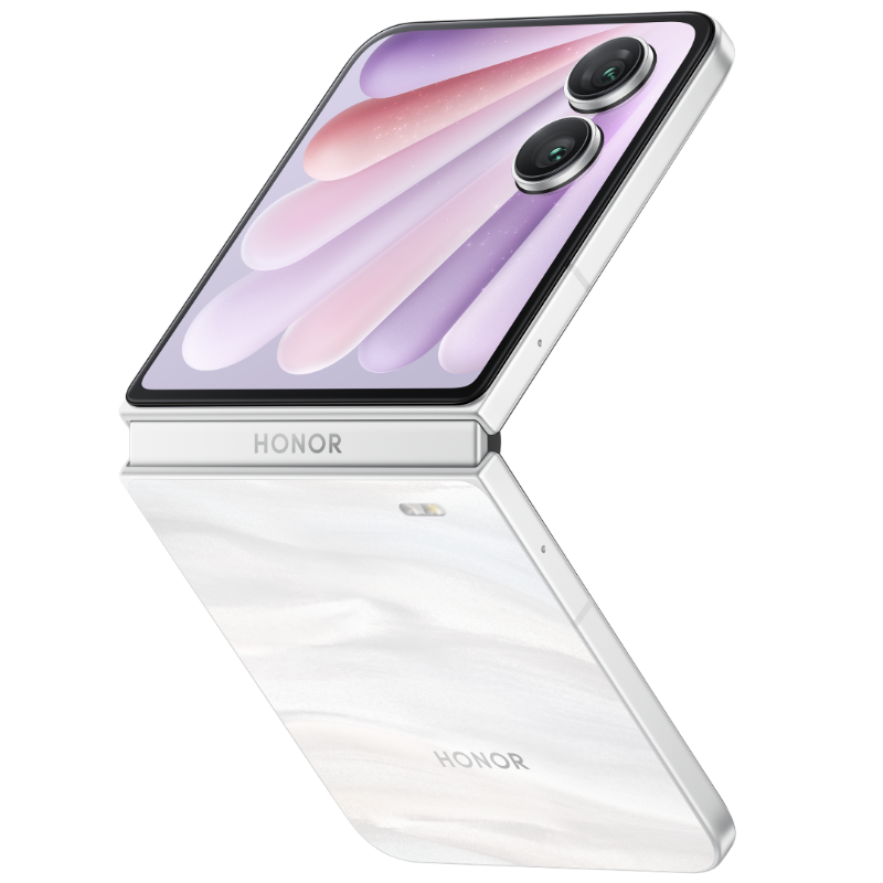 Diseño del smartphone Honor Magic V Flip 2 en blanco Diseño del smartphone Honor Magic V Flip 2 en blanco