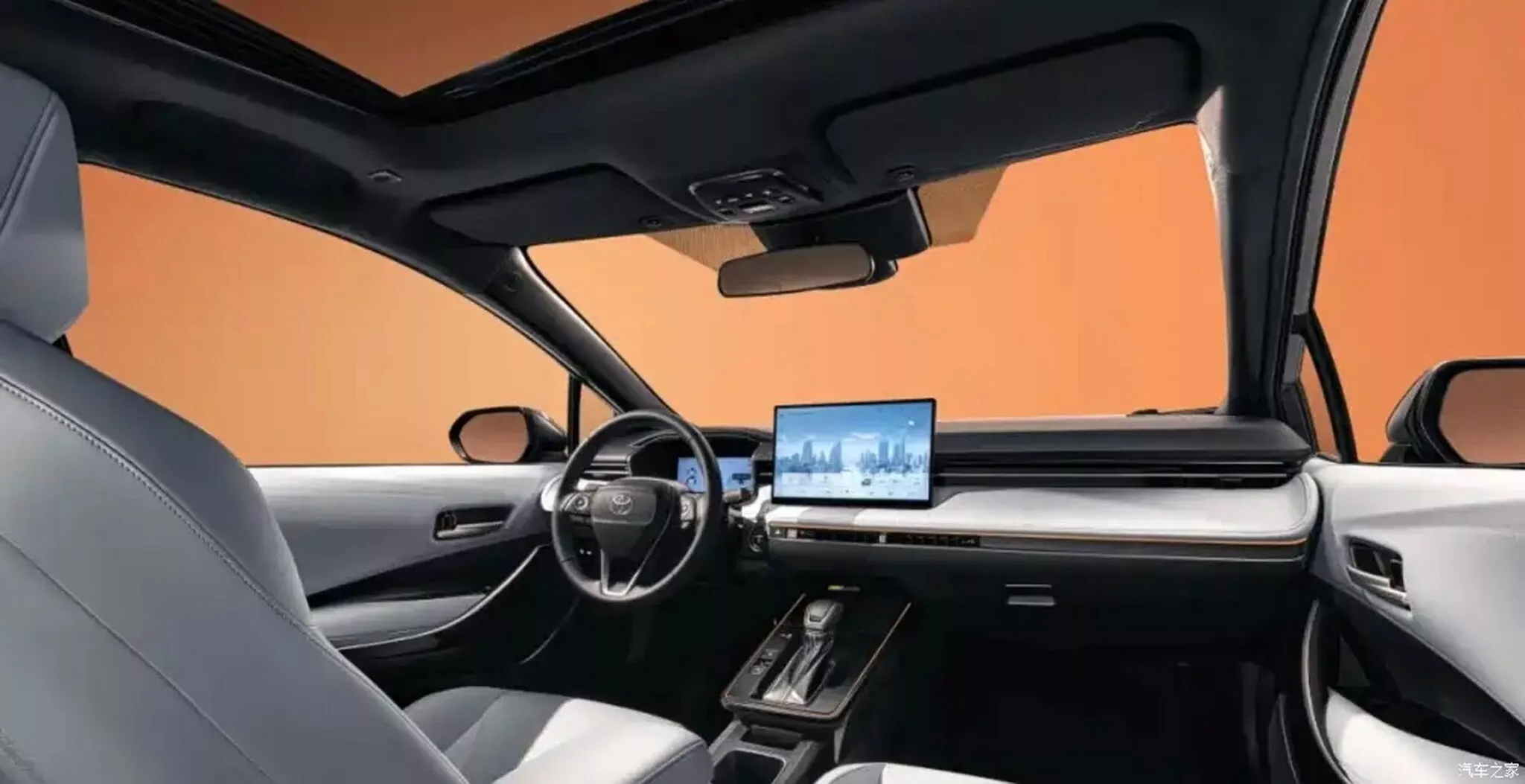 Interior del GAC Toyota Levin L con nuevo sistema multimedia