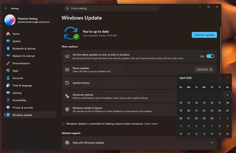 Miniatura de Windows 11 durante la actualización