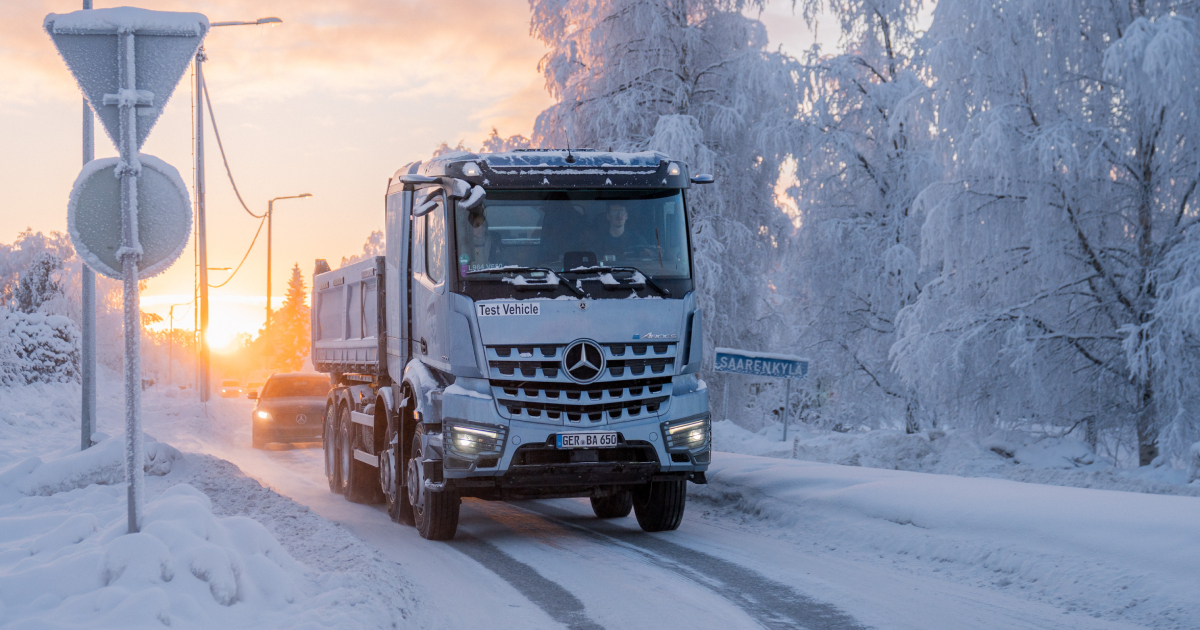 Mercedes-Benz eArocs 400 durante pruebas de invierno
