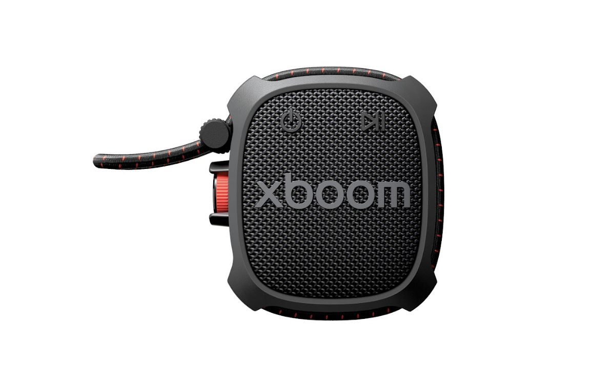 Altavoz portátil LG XBOOM en el puesto de CES 2026