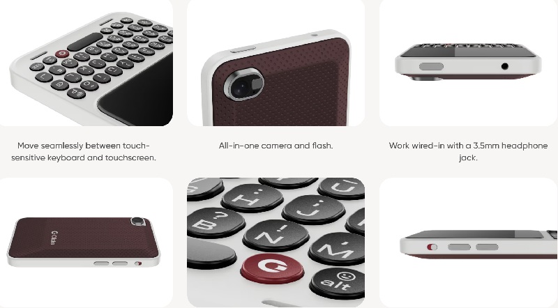 Teléfono inteligente Clicks Communicator en funcionamiento