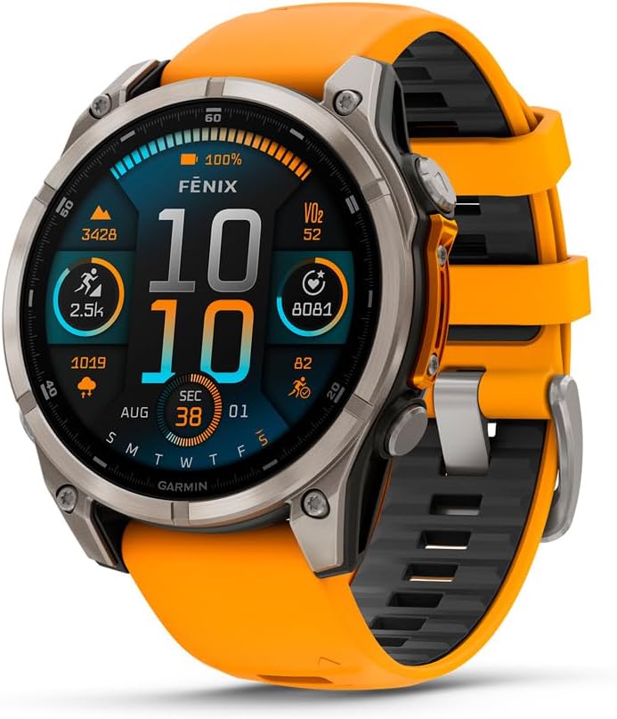Garmin Fenix 8 con pantalla AMOLED, vista de cerca