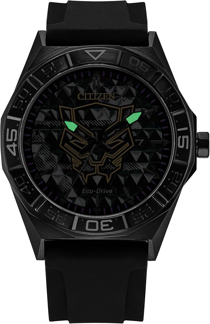Vista lateral del reloj Citizen Black Panther