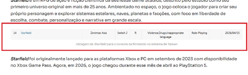 Juego Starfield en PlayStation 5