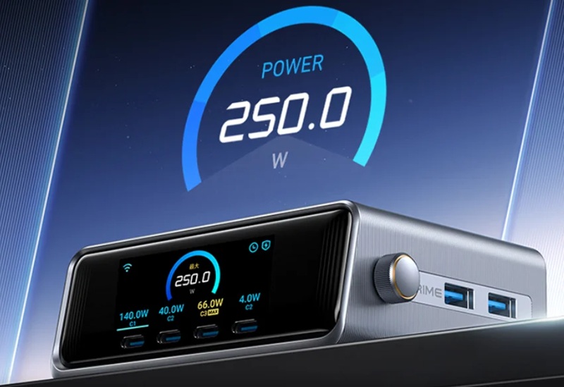 Puertos y diseño del Anker GaN Desktop Charger Pro+