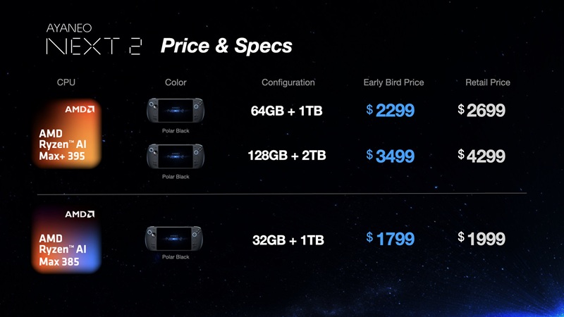 Consola portátil Ayaneo Next 2 en Windows