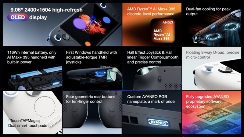 Pantalla OLED de 9 pulgadas en Ayaneo Next 2