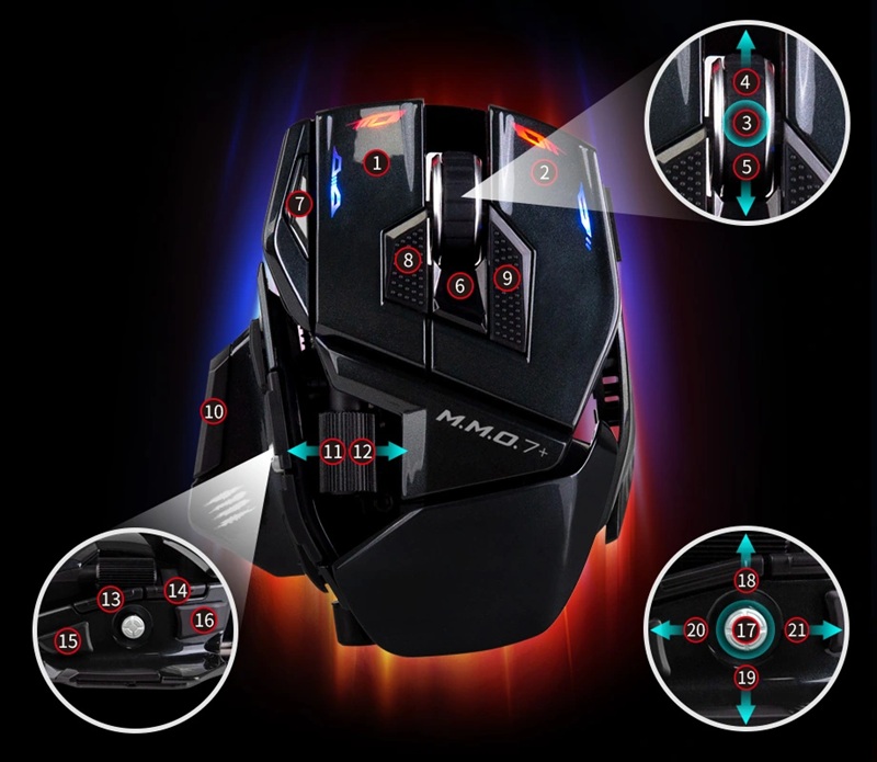 Ratón gaming Mad Catz MMO 7+