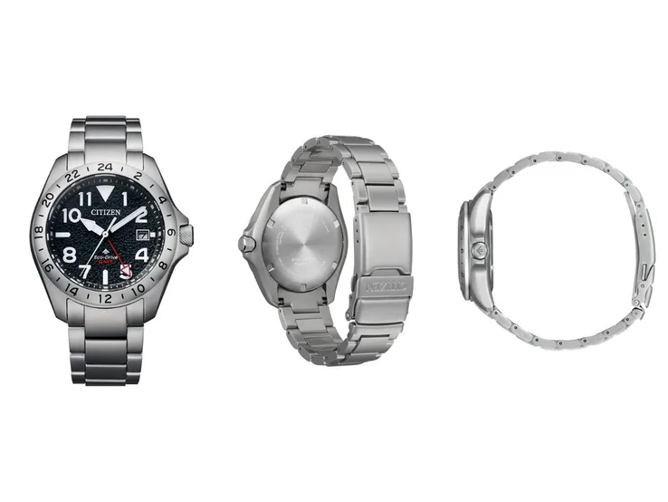 Reloj Citizen BJ7150-50E con una manecilla roja y pulsera de acero