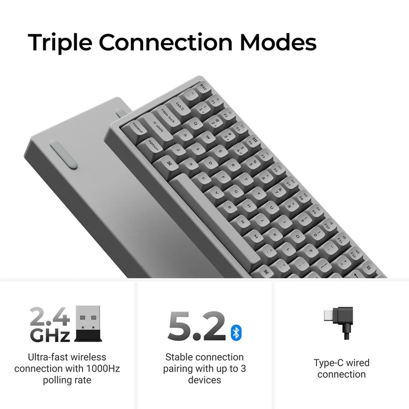 Keychron K2 HE sobre un fondo blanco