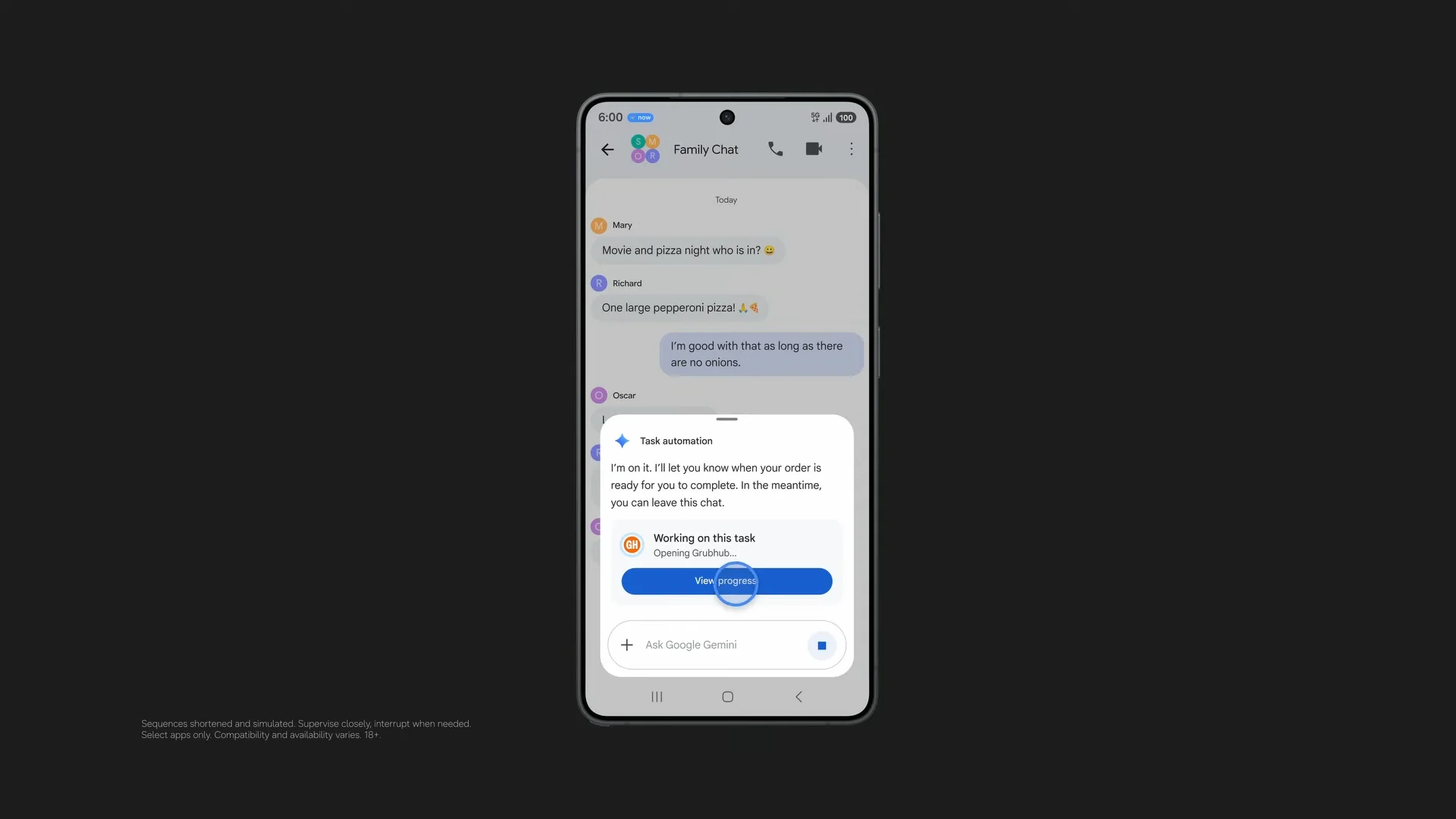 Smartphone Samsung con Google Gemini