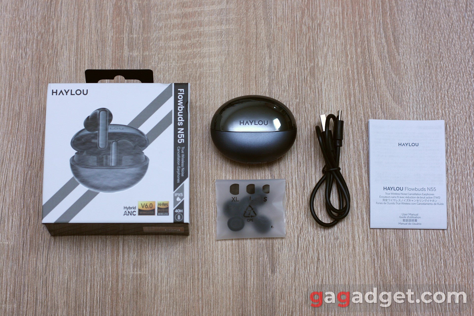 Set de entrega Haylou FlowBuds N55