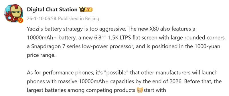 Mensaje auto-traducido de Digital Chat Station. Fuente: Weibo