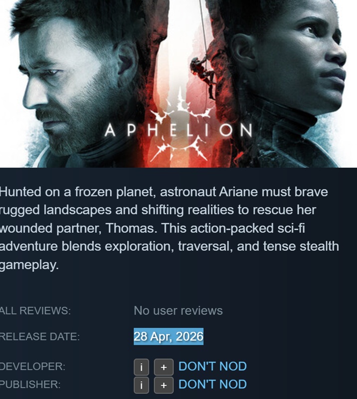 Interfaz del nuevo juego Aphelion