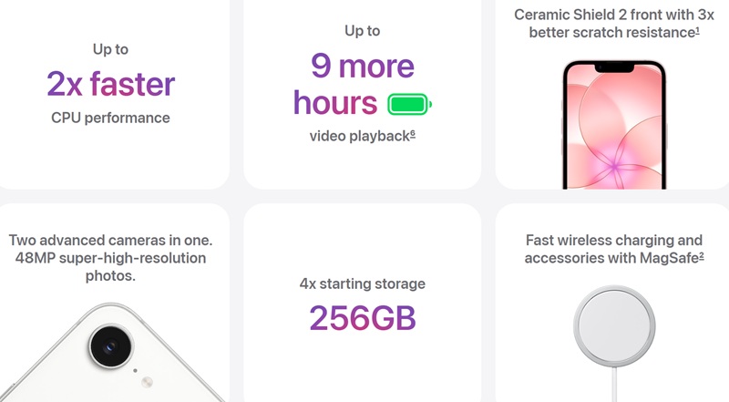 Vista del iPhone 17e con características principales