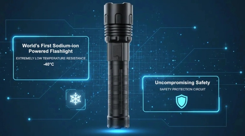 Linterna Sodiumfrostglow con batería de ion-sodio