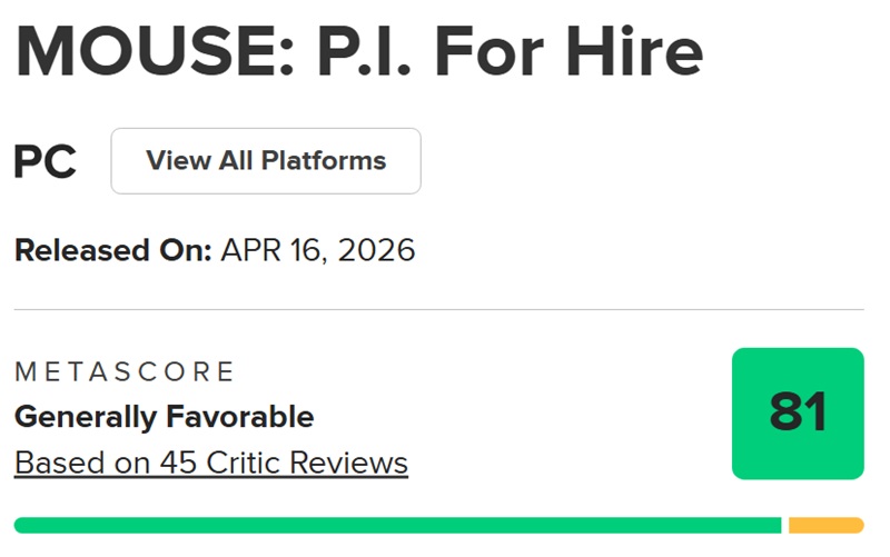 Entorno del juego Mouse P.I. For Hire