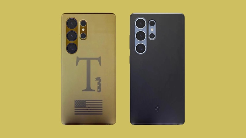 Primera renderización del modelo Trump Phone con cuerpo dorado
